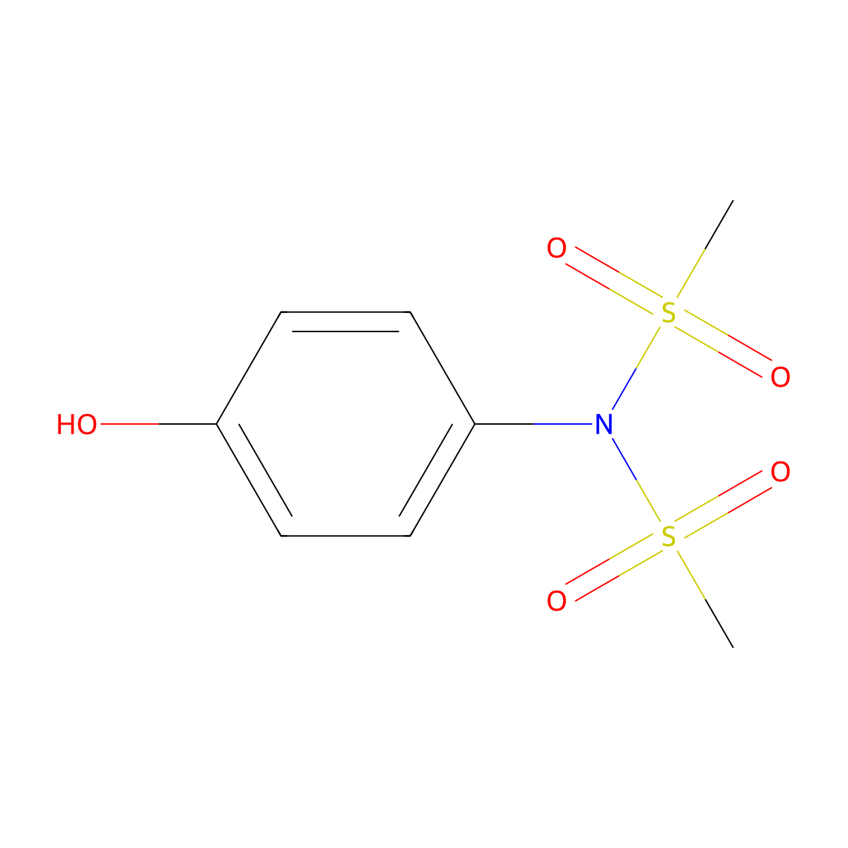 N-(4-Hydroxyphenyl)-N-methanesulfonylmethanesulfonamide molecular structure, CAS 1323367-45-8