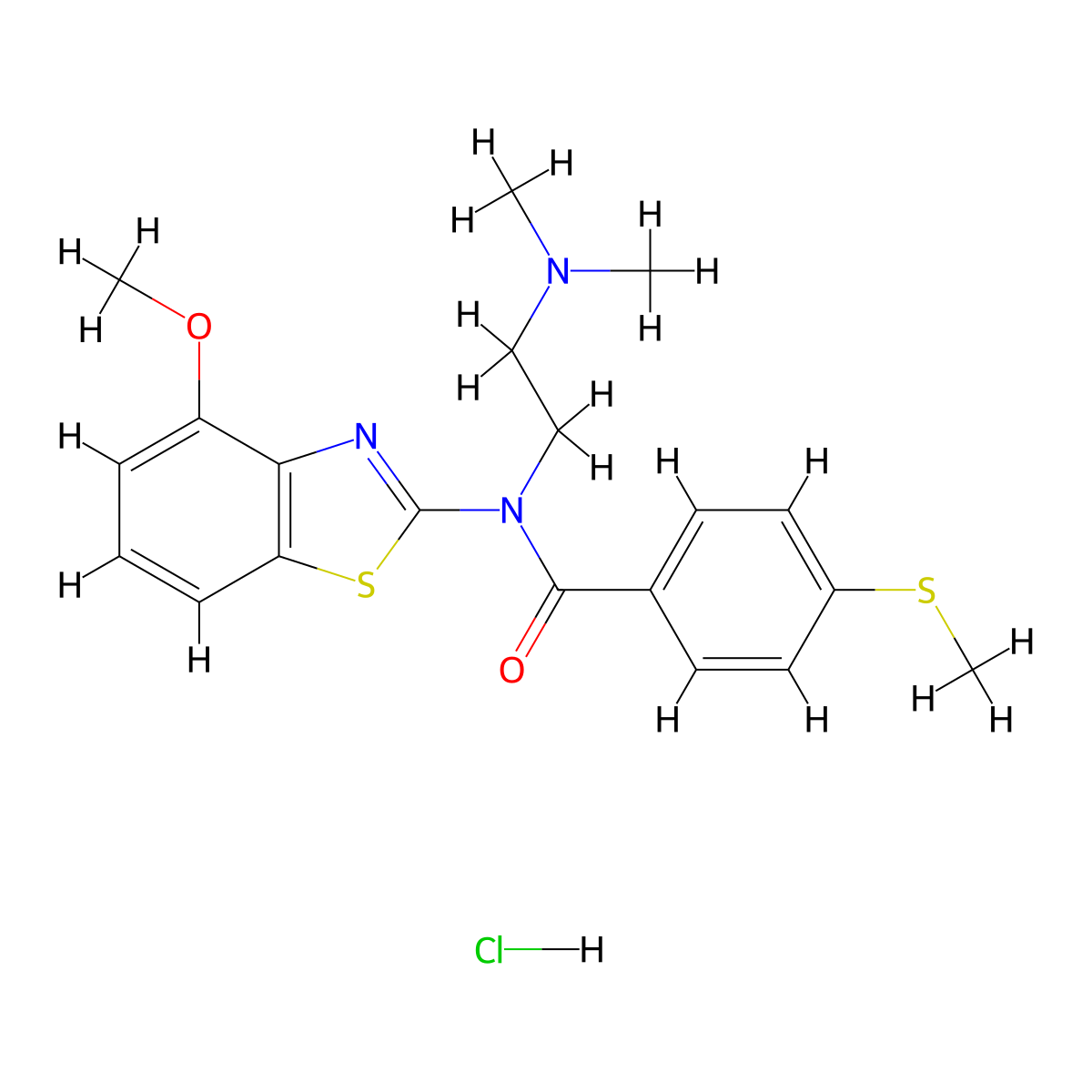 N-(2-(dimethylamino)ethyl)-N-(4-methoxybenzo[d]thiazol-2-yl)-4-(methylthio)benzamide hydrochloride molecular structure, CAS 1323374-66-8