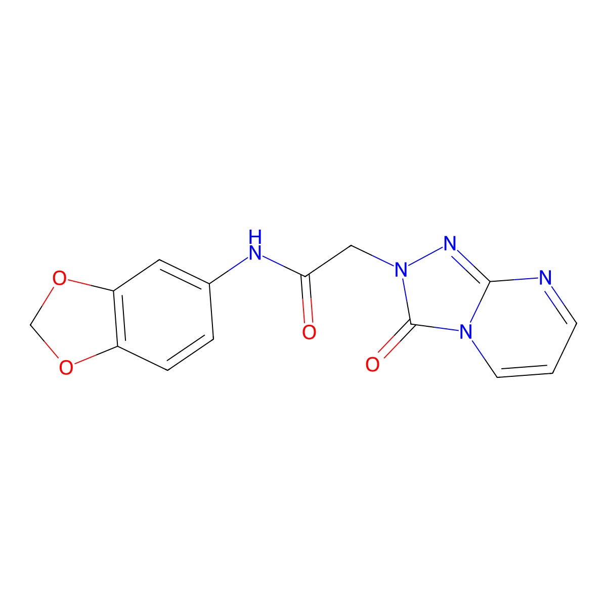 N-(benzo[d][1,3]dioxol-5-yl)-2-(3-oxo-[1,2,4]triazolo[4,3-a]pyrimidin-2(3H)-yl)acetamide molecular structure, CAS 1323398-05-5