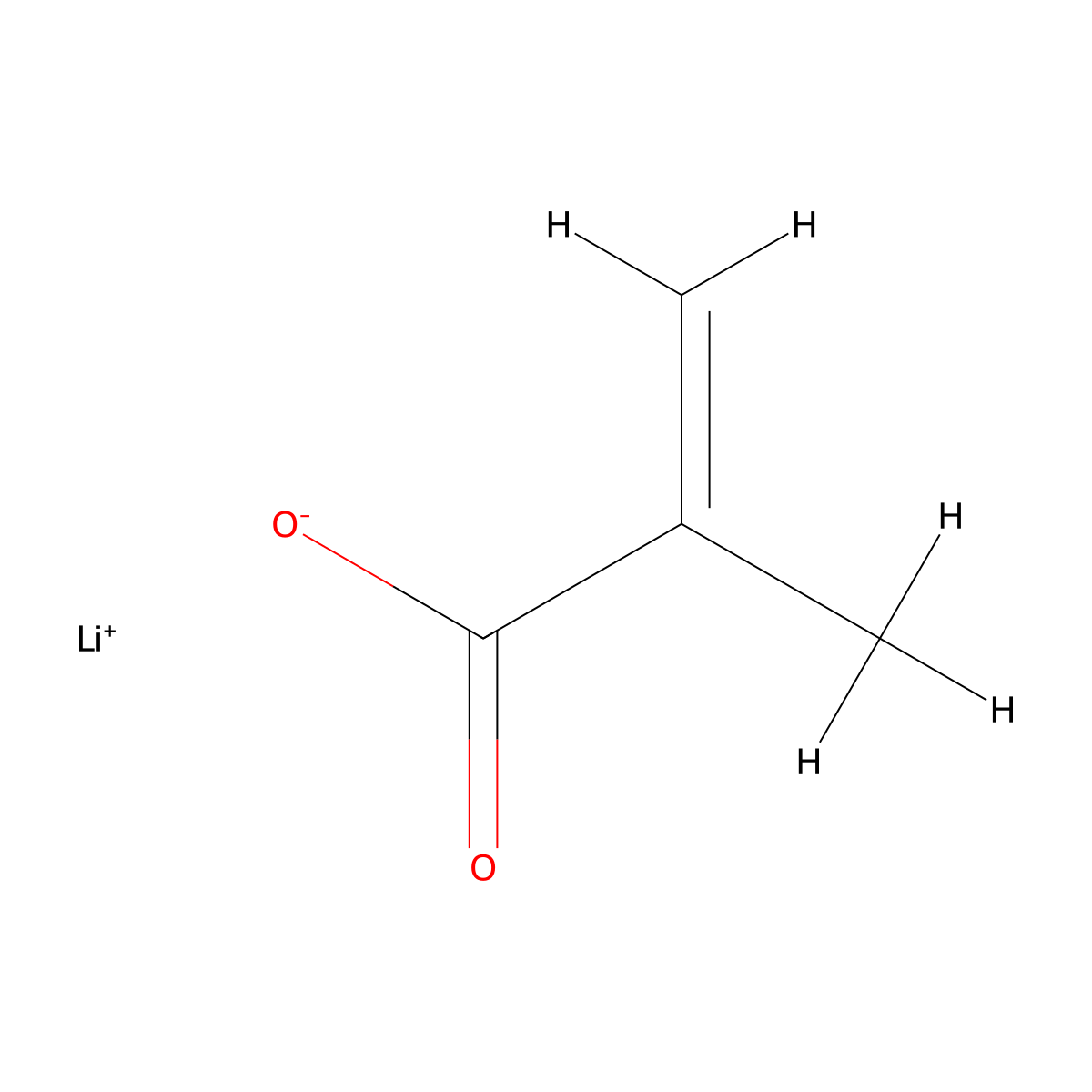 lithium 2-methylprop-2-enoate molecular structure, CAS 13234-23-6