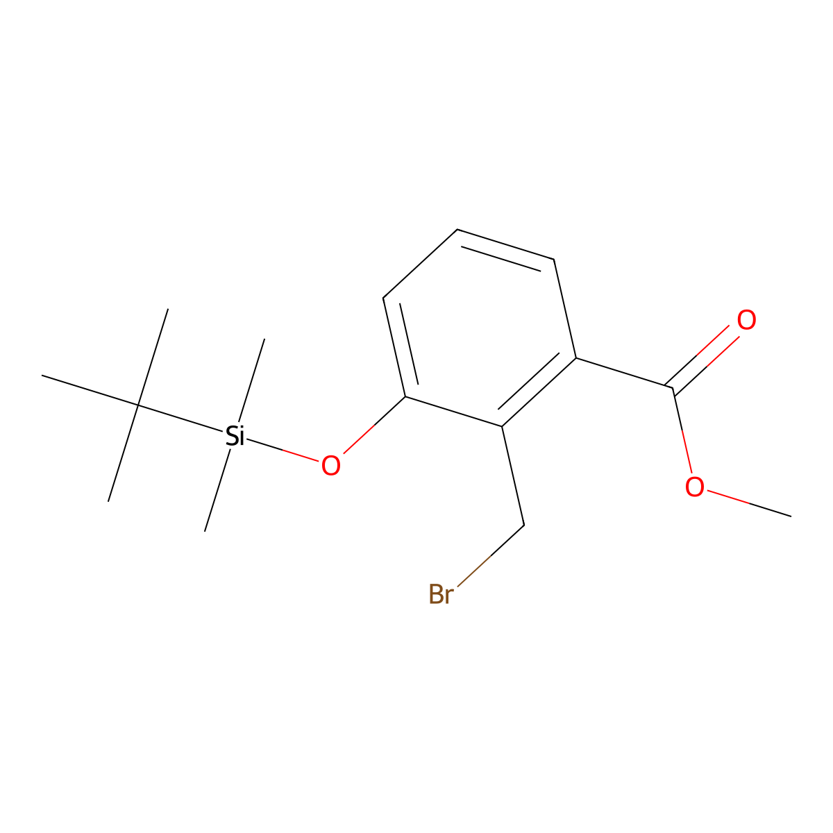 Methyl 2-(bromomethyl)-3-((tert-butyldimethylsilyl)oxy)benzoate molecular structure, CAS 1323407-17-5