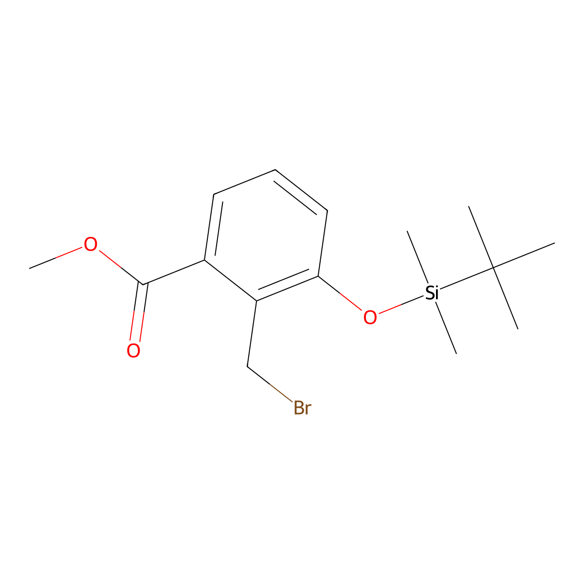 Methyl 2-(bromomethyl)-3-((tert-butyldimethylsilyl)oxy)benzoate molecular structure, CAS 1323407-17-5