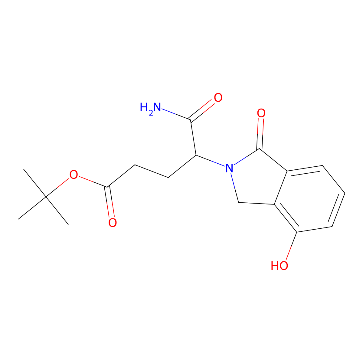 4-Carbamoyl-4-(4-hydroxy-1-oxo-1,3-dihydro-isoindol-2-yl)-butyric acid tert-butyl ester molecular structure, CAS 1323407-50-6