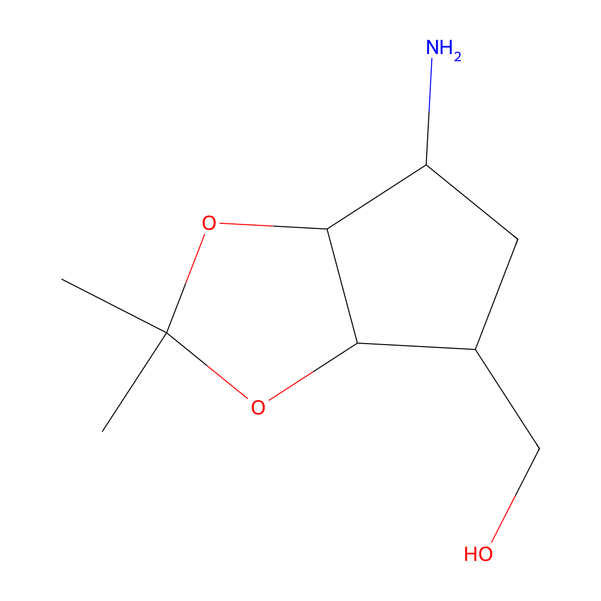 [(3aR,4R,6R,6aS)-6-Amino-2,2-dimethyl-hexahydrocyclopenta[d][1,3]dioxol-4-yl]methanol molecular structure, CAS 132342-52-0