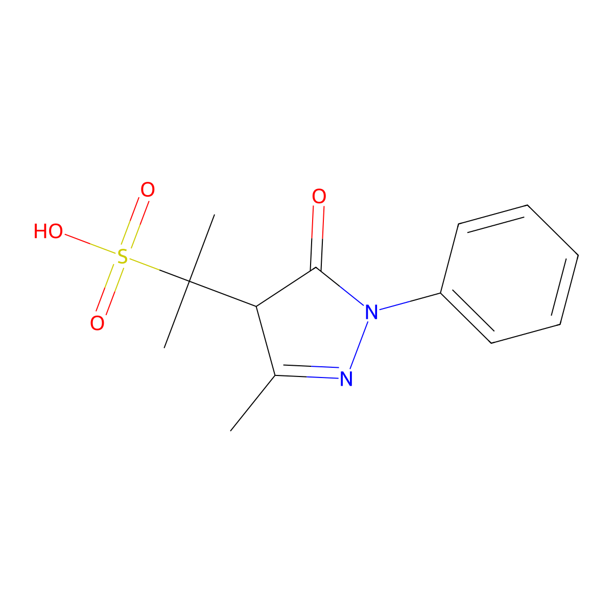 2-(3-Methyl-5-oxo-1-phenyl-4,5-dihydro-1H-pyrazol-4-yl)propane-2-sulfonic acid molecular structure, CAS 1323485-71-7