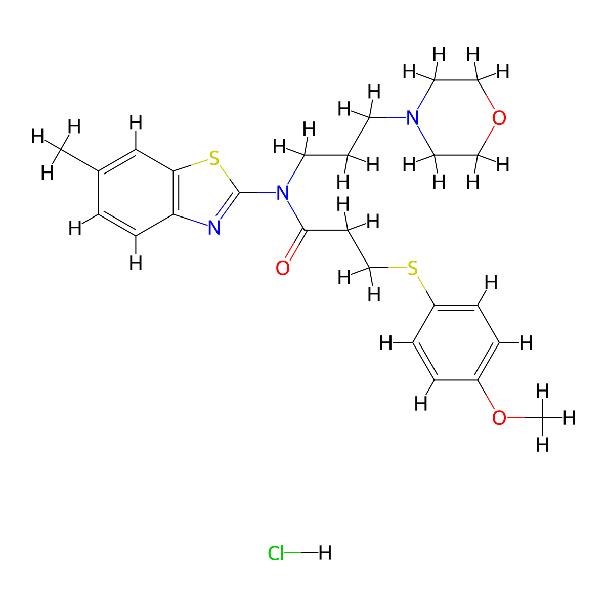 3-((4-methoxyphenyl)thio)-N-(6-methylbenzo[d]thiazol-2-yl)-N-(3-morpholinopropyl)propanamide hydrochloride molecular structure, CAS 1323489-14-0