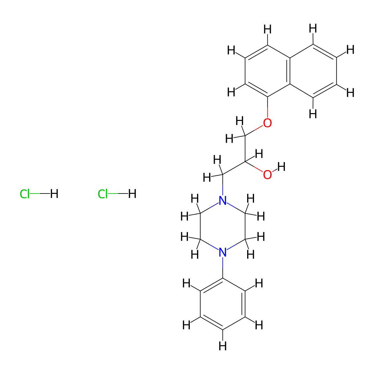 1-(Naphthalen-1-yloxy)-3-(4-phenylpiperazin-1-yl)propan-2-ol dihydrochloride molecular structure, CAS 1323499-71-3