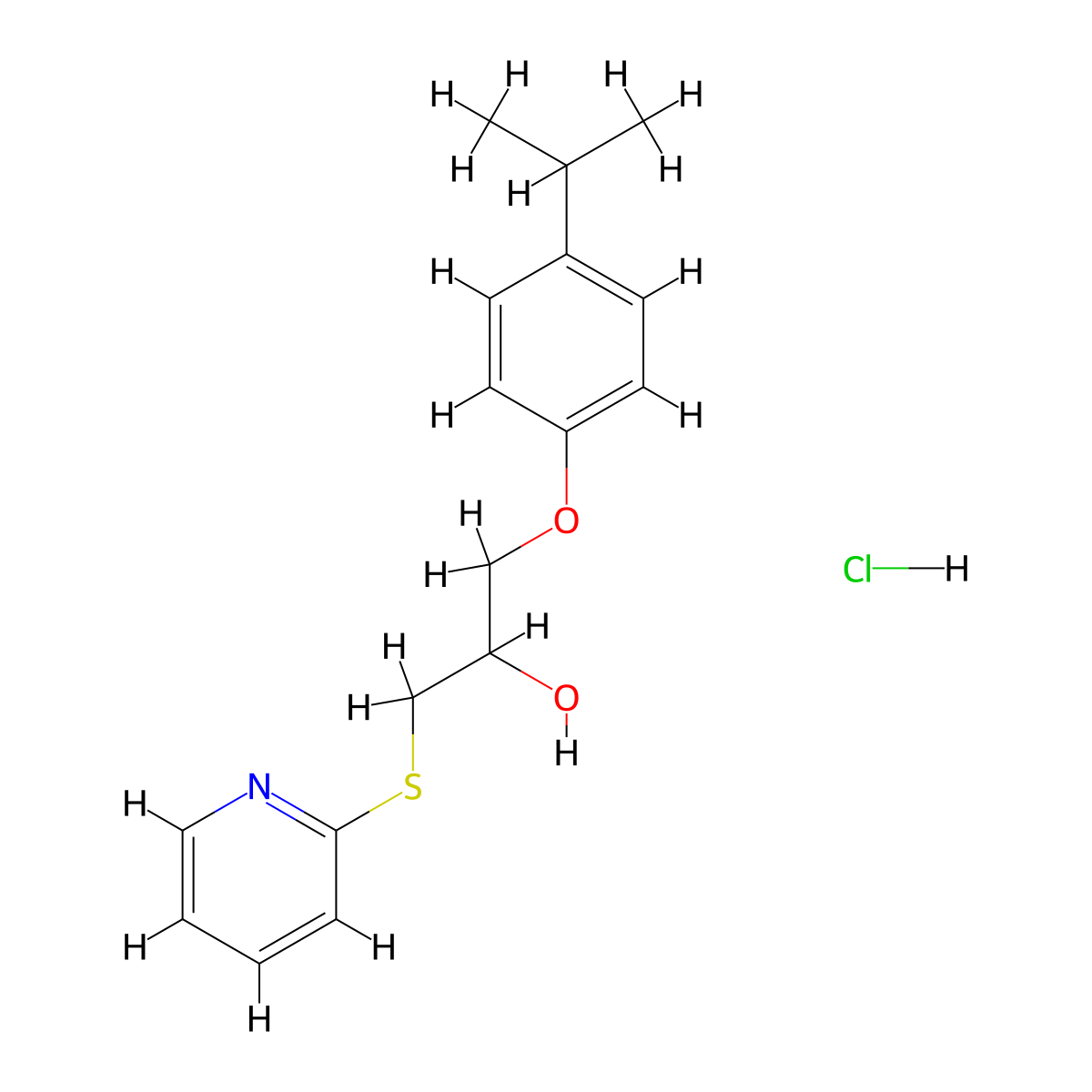 1-(4-Isopropylphenoxy)-3-(pyridin-2-ylthio)propan-2-ol hydrochloride molecular structure, CAS 1323499-73-5