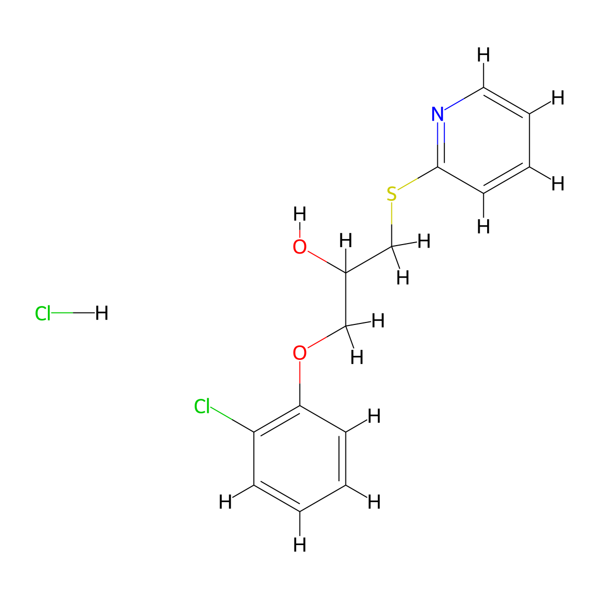1-(2-Chlorophenoxy)-3-(pyridin-2-ylthio)propan-2-ol hydrochloride molecular structure, CAS 1323499-75-7