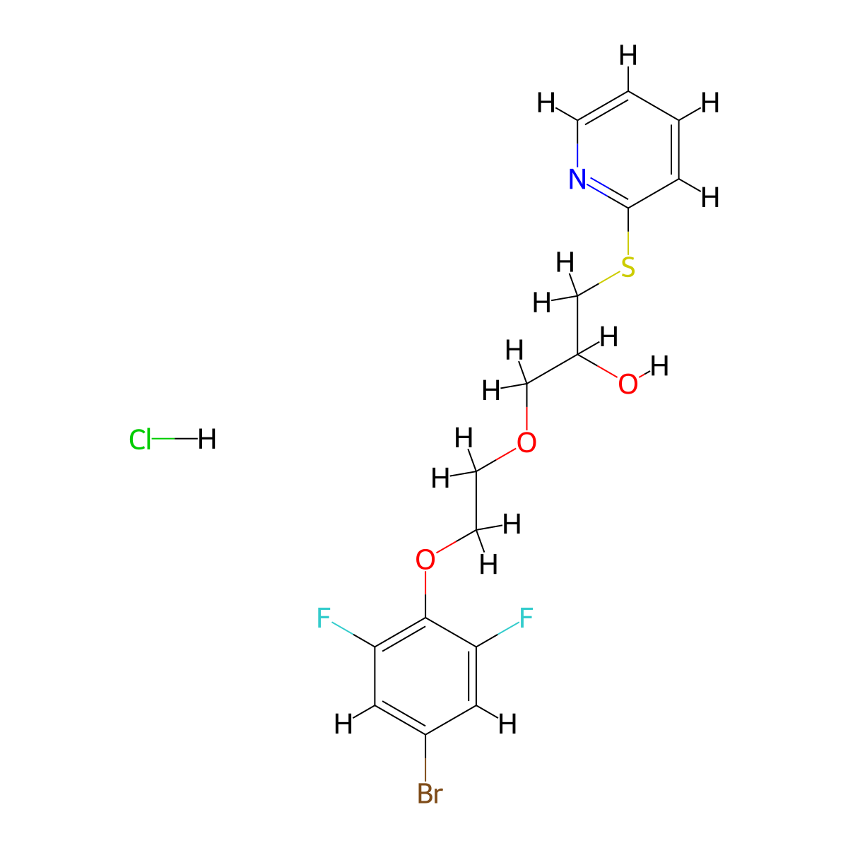 1-(2-(4-Bromo-2,6-difluorophenoxy)ethoxy)-3-(pyridin-2-ylthio)propan-2-ol hydrochloride molecular structure, CAS 1323499-76-8