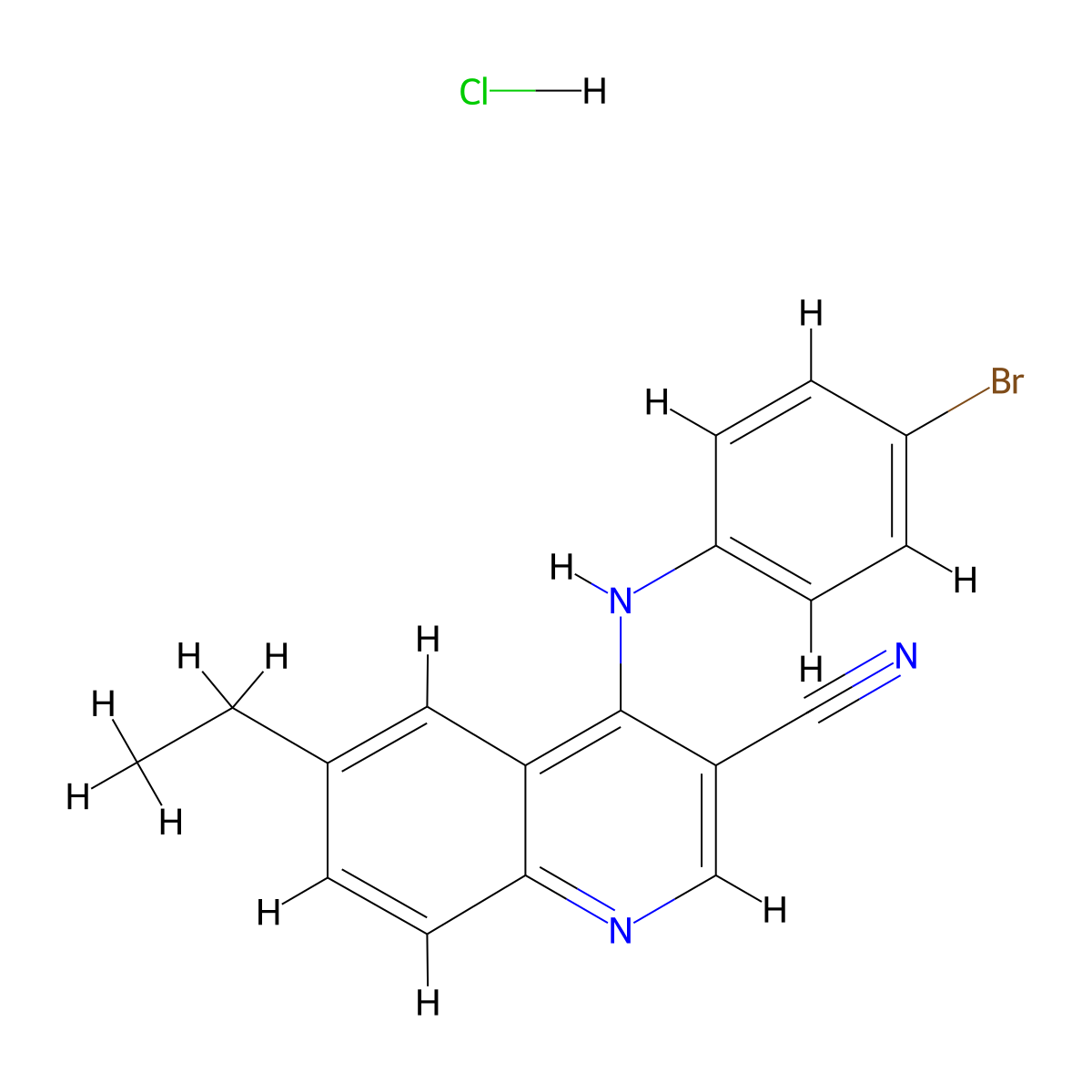 4-[(4-Bromophenyl)amino]-6-ethylquinoline-3-carbonitrile hydrochloride molecular structure, CAS 1323499-80-4