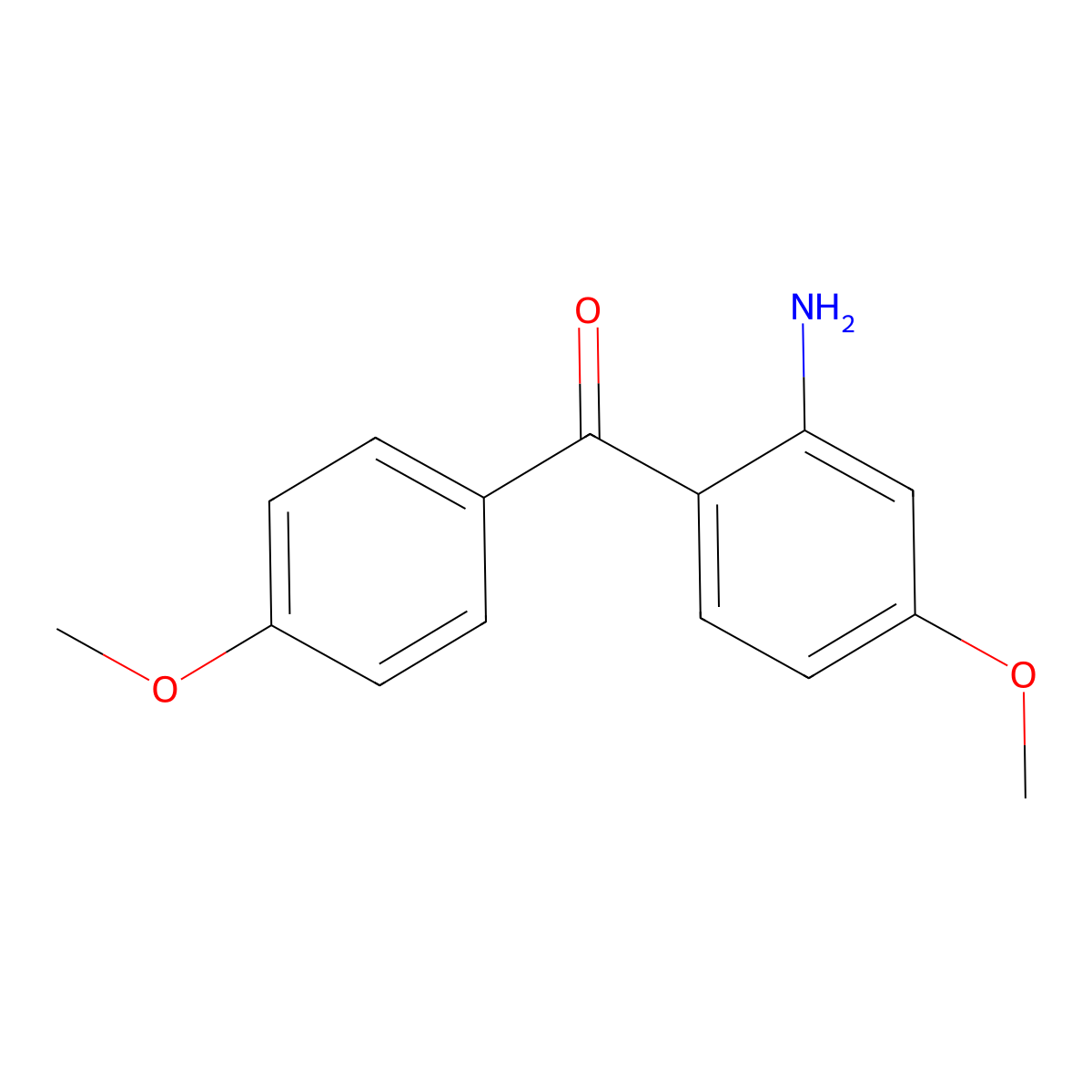 2-Amino-4,4'-dimethoxybenzophenone molecular structure, CAS 13235-06-8