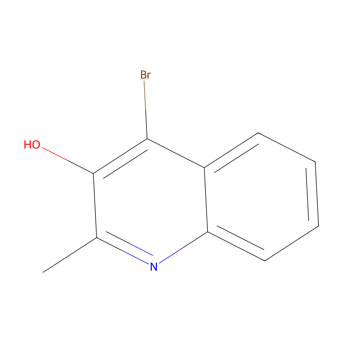 4-Bromo-2-methylquinolin-3-ol molecular structure, CAS 13235-12-6