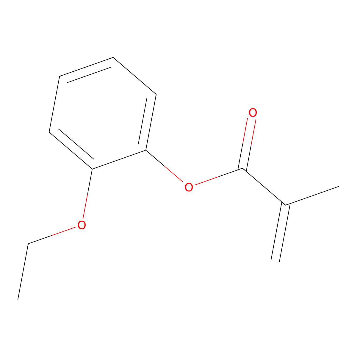 2-Ethoxyphenyl 2-methyl-2-propenoate molecular structure, CAS 13235-40-0