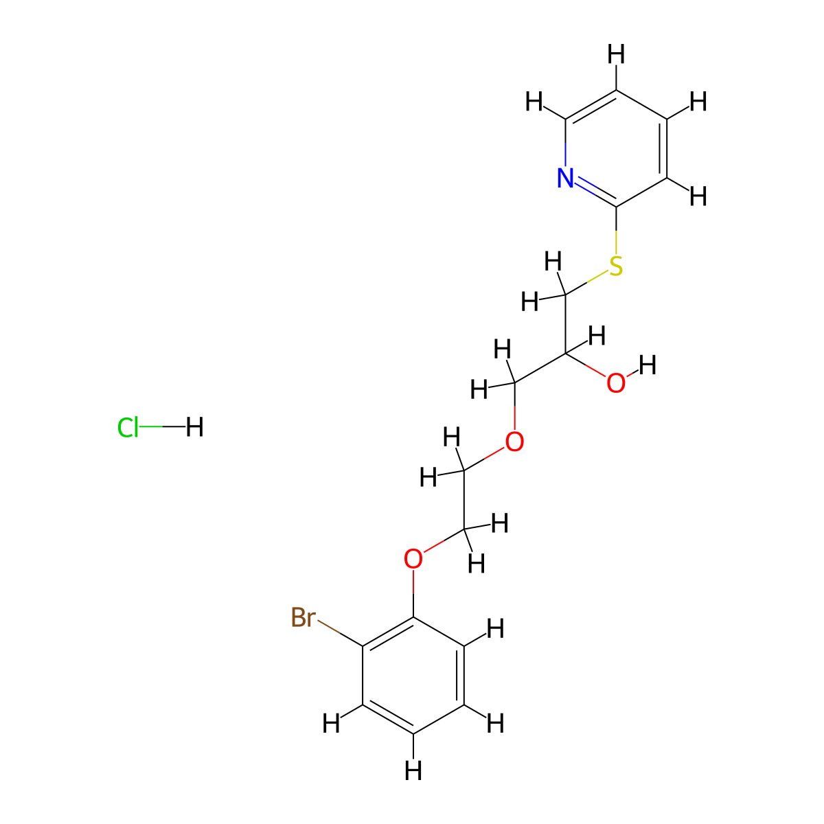 1-(2-(2-Bromophenoxy)ethoxy)-3-(pyridin-2-ylthio)propan-2-ol hydrochloride molecular structure, CAS 1323501-85-4