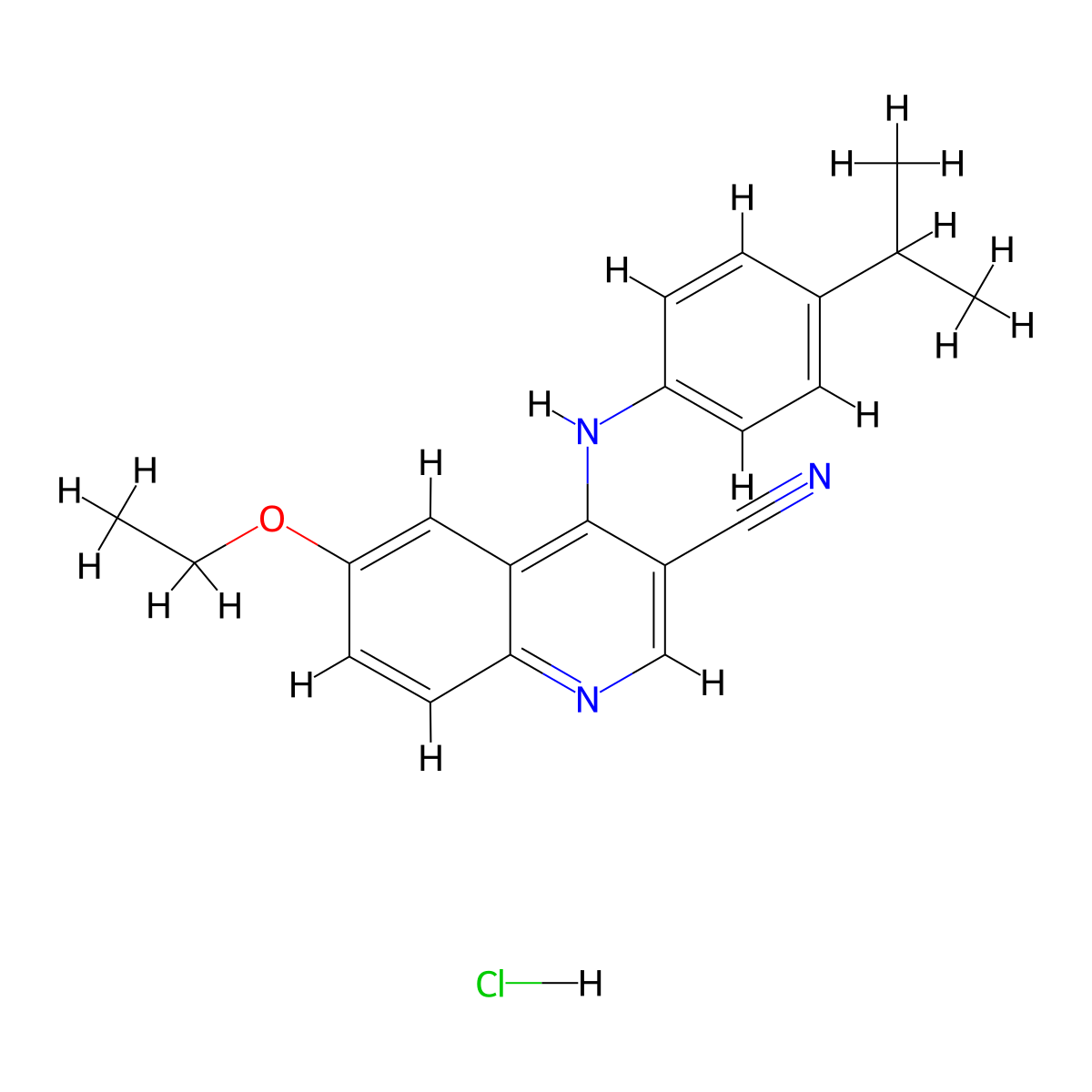 6-Ethoxy-4-((4-isopropylphenyl)amino)quinoline-3-carbonitrile hydrochloride molecular structure, CAS 1323501-87-6