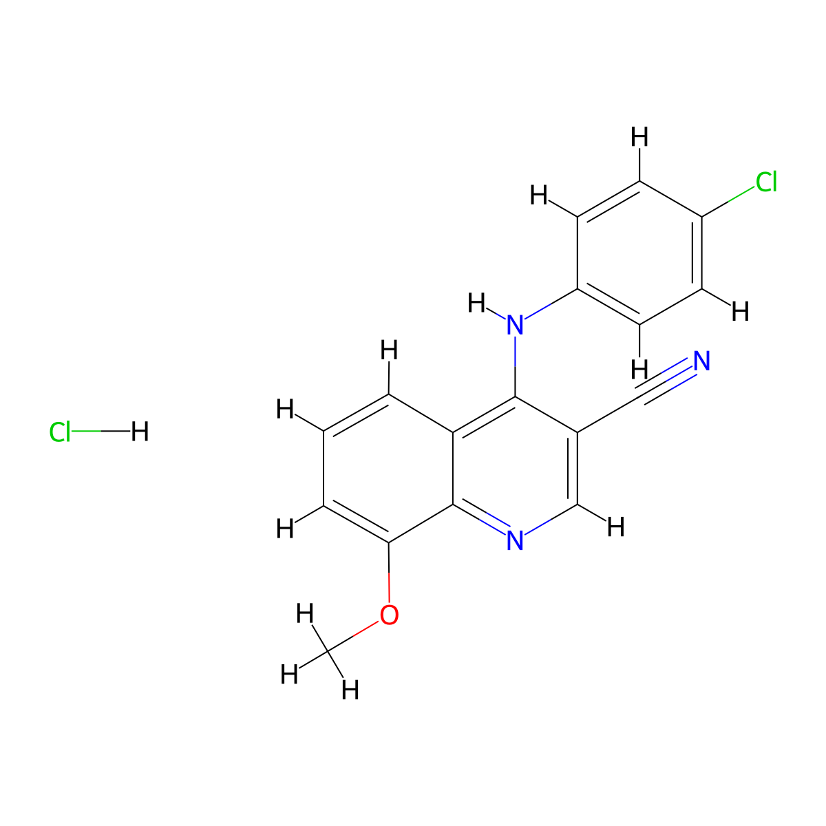4-((4-Chlorophenyl)amino)-8-methoxyquinoline-3-carbonitrile hydrochloride molecular structure, CAS 1323501-88-7