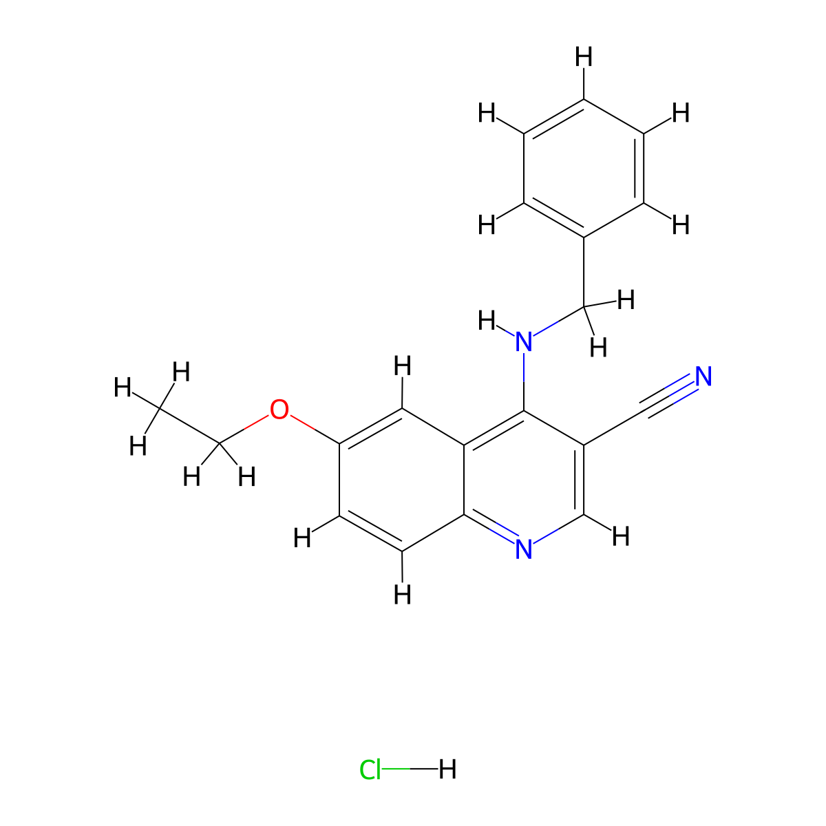 4-(Benzylamino)-6-ethoxyquinoline-3-carbonitrile hydrochloride molecular structure, CAS 1323502-68-6