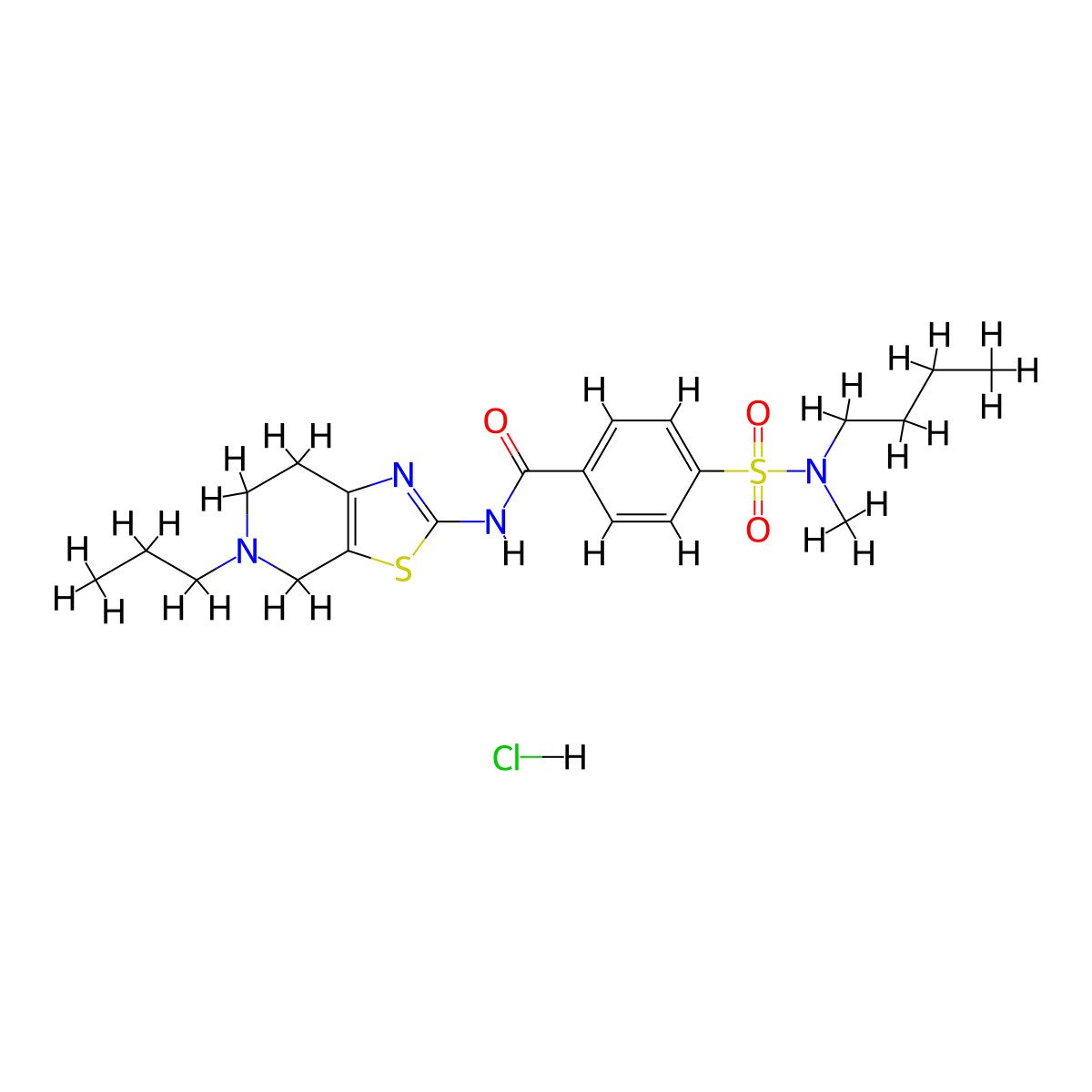 4-(N-butyl-N-methylsulfamoyl)-N-(5-propyl-4,5,6,7-tetrahydrothiazolo[5,4-c]pyridin-2-yl)benzamide hydrochloride molecular structure, CAS 1323514-45-9