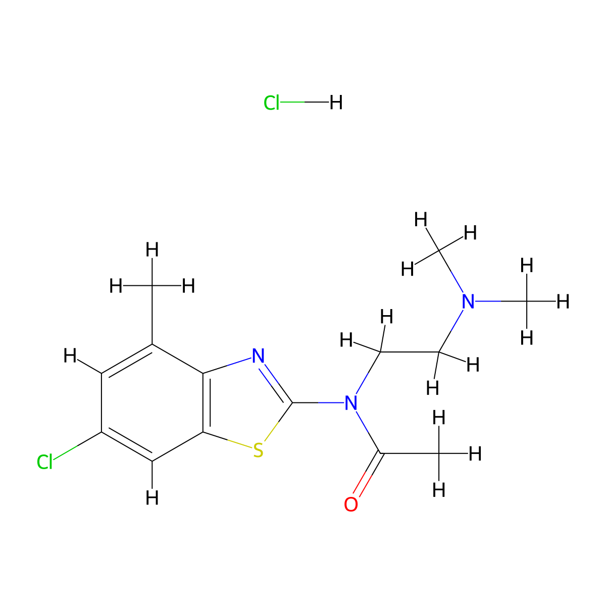 N-(6-chloro-4-methylbenzo[d]thiazol-2-yl)-N-(2-(dimethylamino)ethyl)acetamide hydrochloride molecular structure, CAS 1323525-71-8