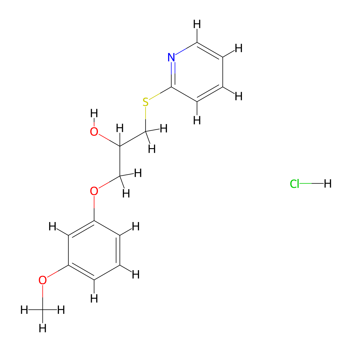1-(3-Methoxyphenoxy)-3-(pyridin-2-ylthio)propan-2-ol hydrochloride molecular structure, CAS 1323528-65-9