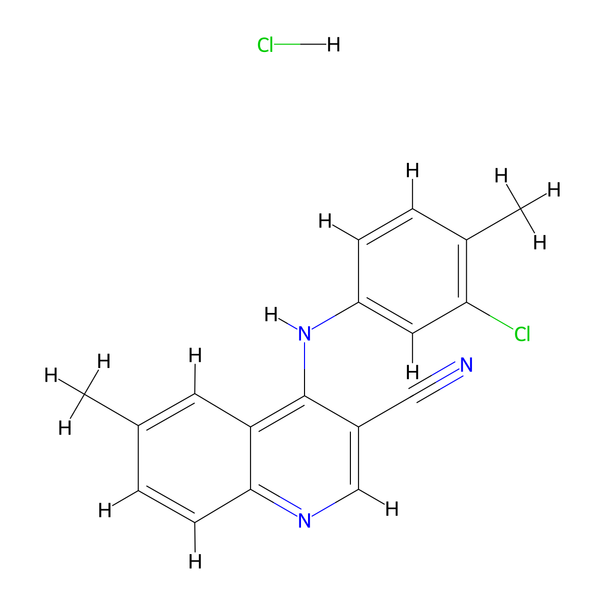 4-[(3-Chloro-4-methylphenyl)amino]-6-methylquinoline-3-carbonitrile hydrochloride molecular structure, CAS 1323528-66-0