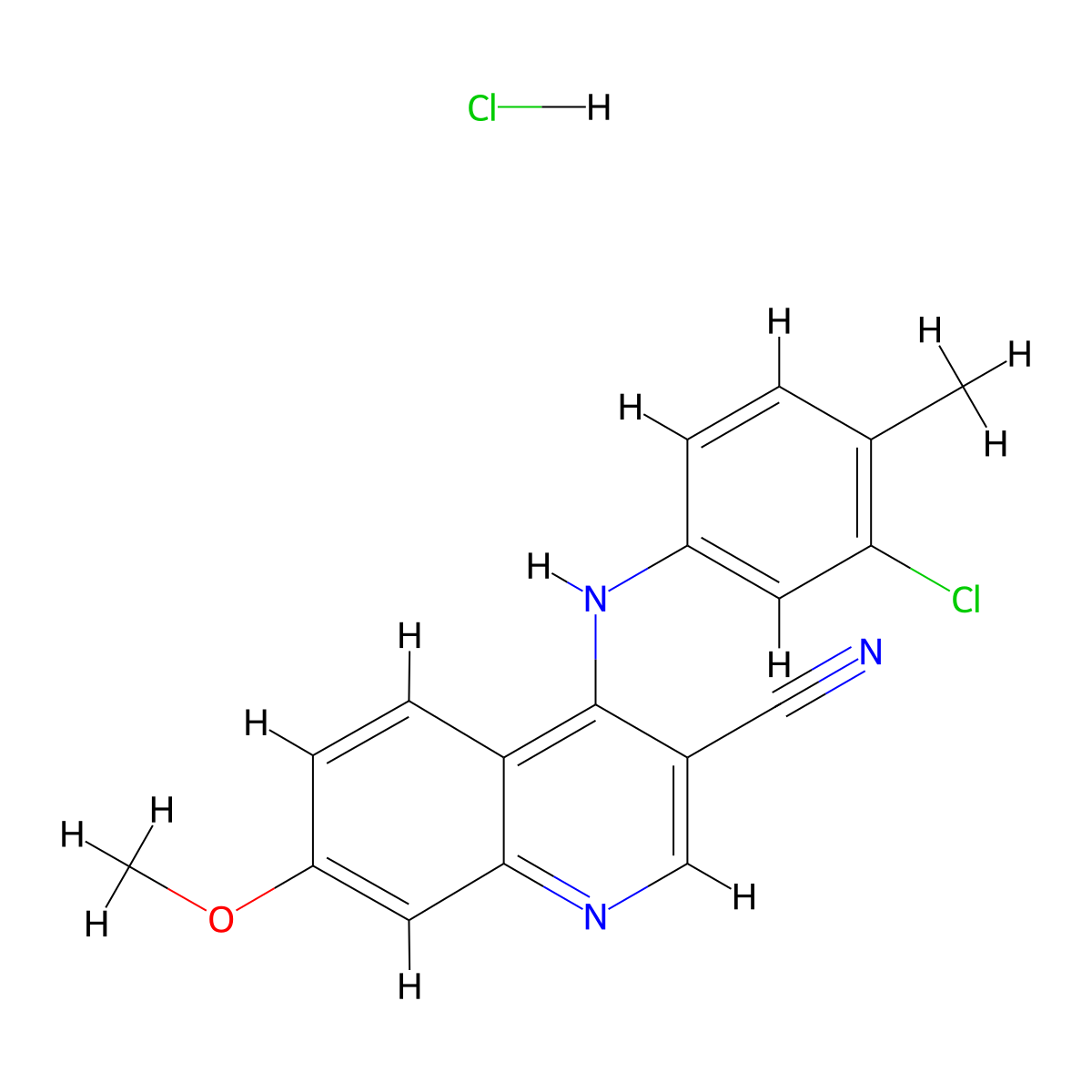 4-[(3-Chloro-4-methylphenyl)amino]-7-methoxyquinoline-3-carbonitrile hydrochloride molecular structure, CAS 1323529-72-1