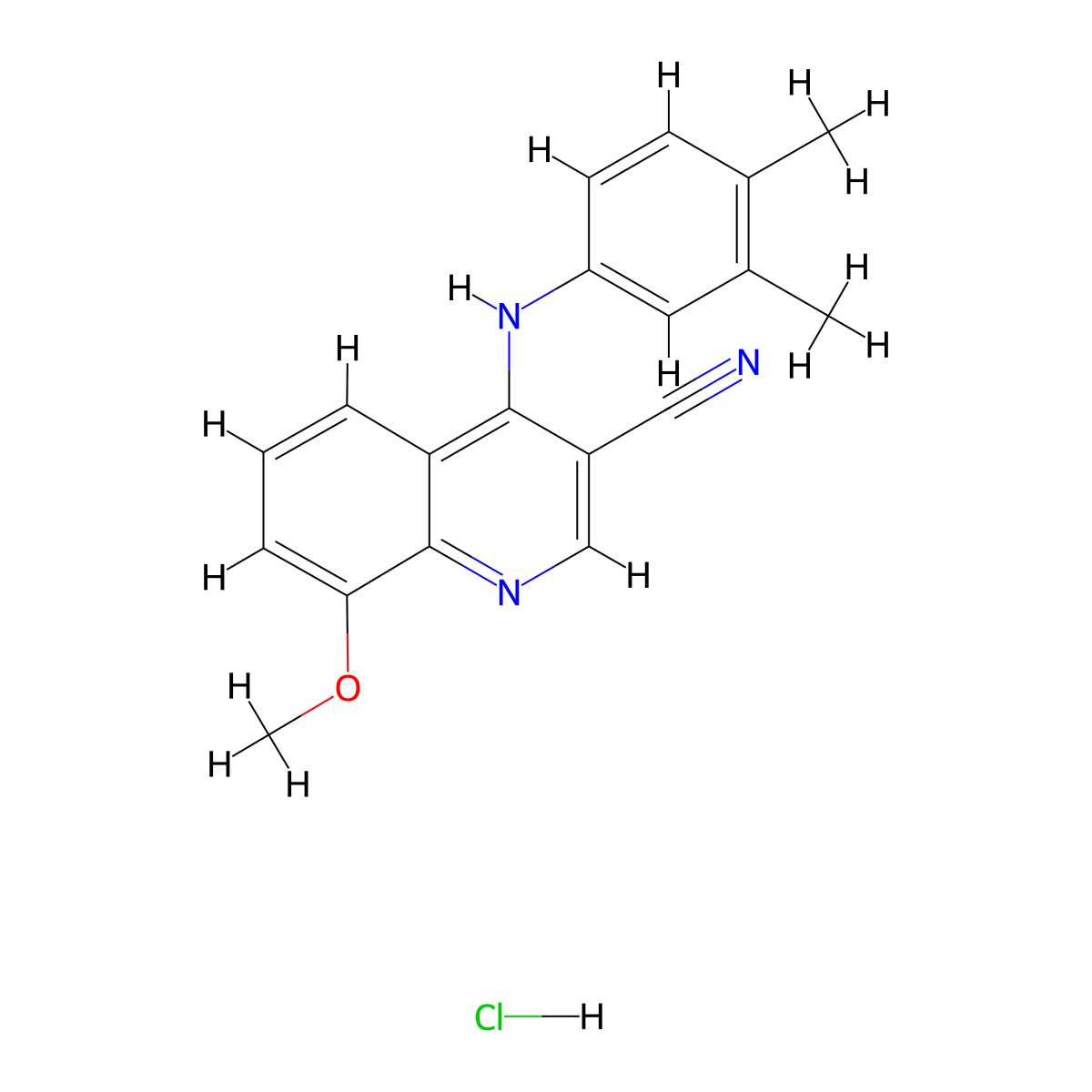 4-[(3,4-Dimethylphenyl)amino]-8-methoxyquinoline-3-carbonitrile hydrochloride molecular structure, CAS 1323529-73-2