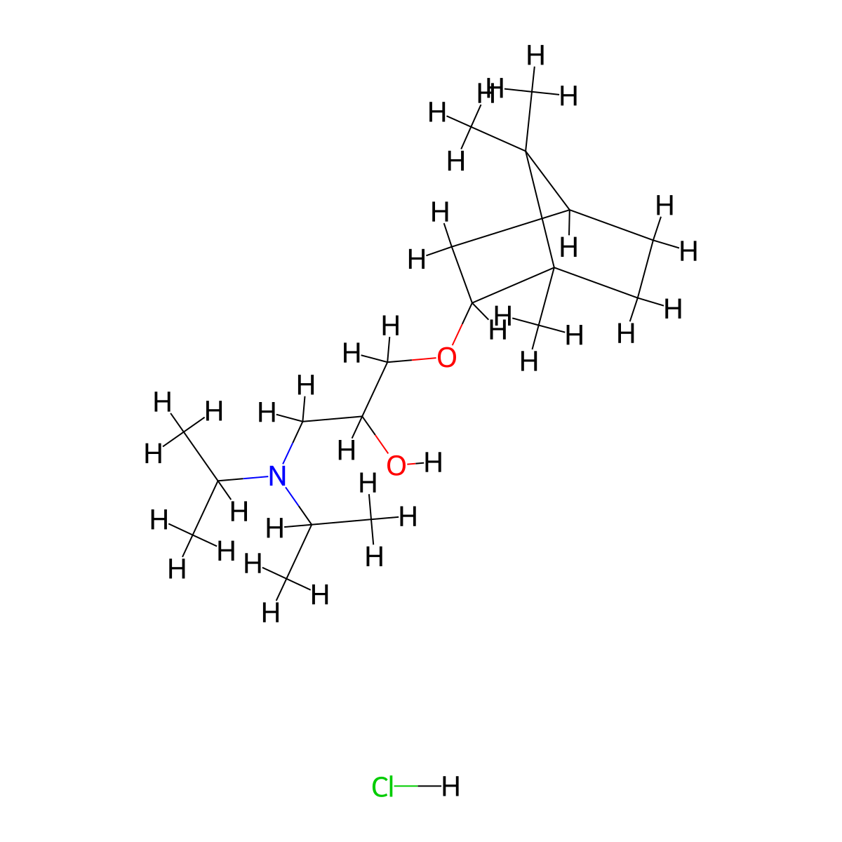 1-(Diisopropylamino)-3-((1,7,7-trimethylbicyclo[2.2.1]heptan-2-yl)oxy)propan-2-ol hydrochloride molecular structure, CAS 1323535-02-9
