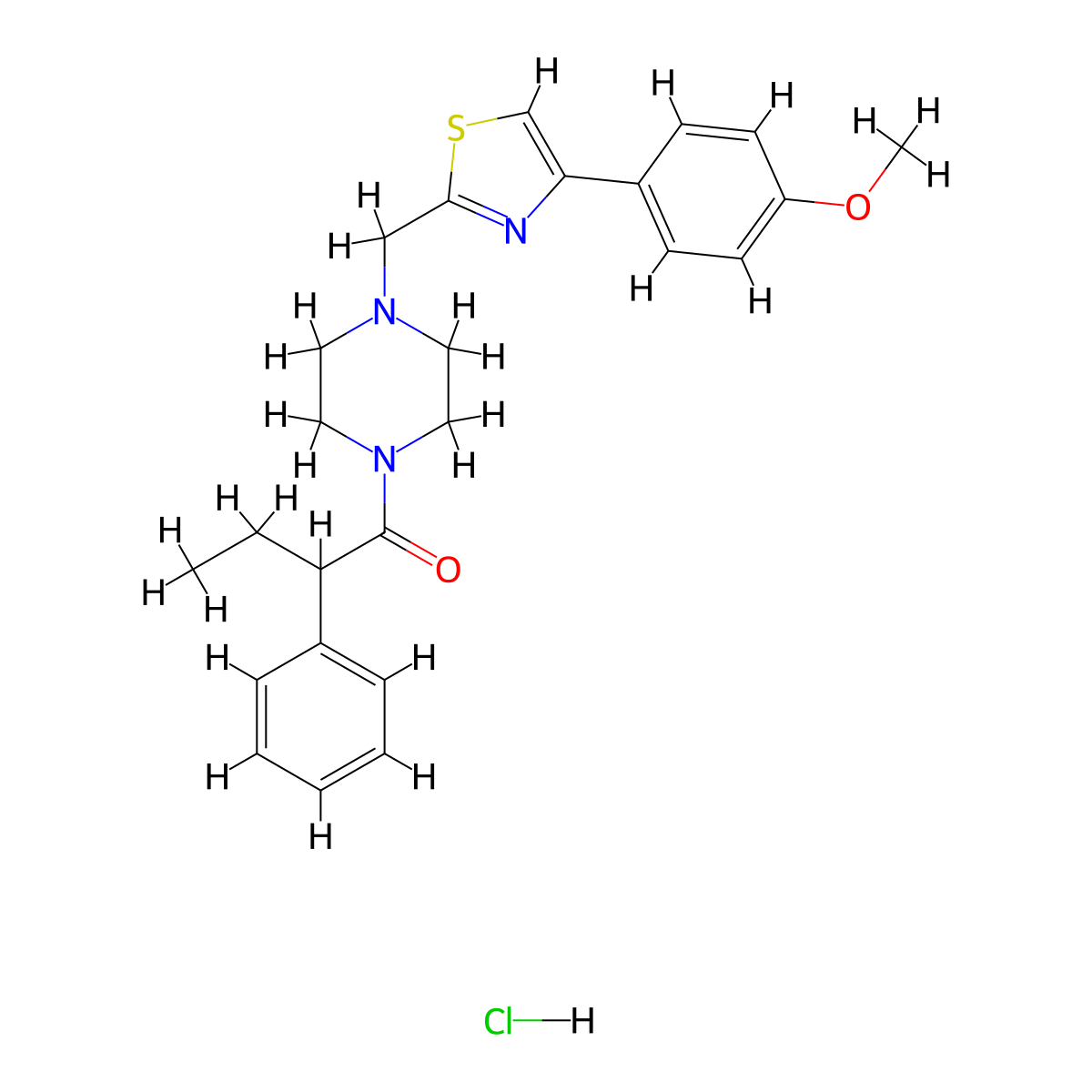 1-(4-((4-(4-Methoxyphenyl)thiazol-2-yl)methyl)piperazin-1-yl)-2-phenylbutan-1-one hydrochloride molecular structure, CAS 1323535-97-2