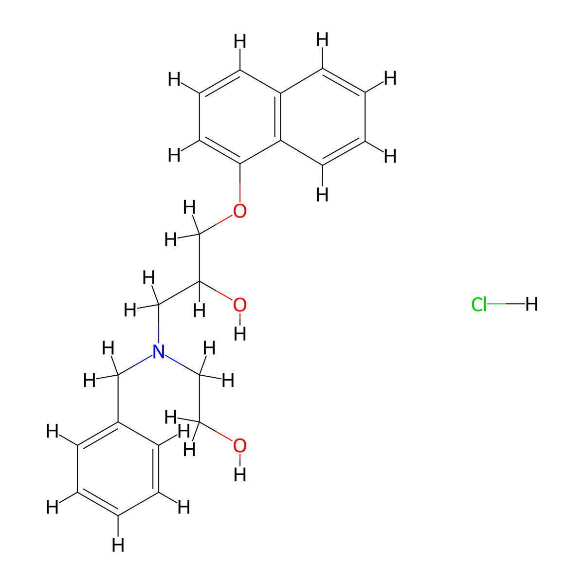 1-[Benzyl(2-hydroxyethyl)amino]-3-(naphthalen-1-yloxy)propan-2-OL hydrochloride molecular structure, CAS 1323538-04-0