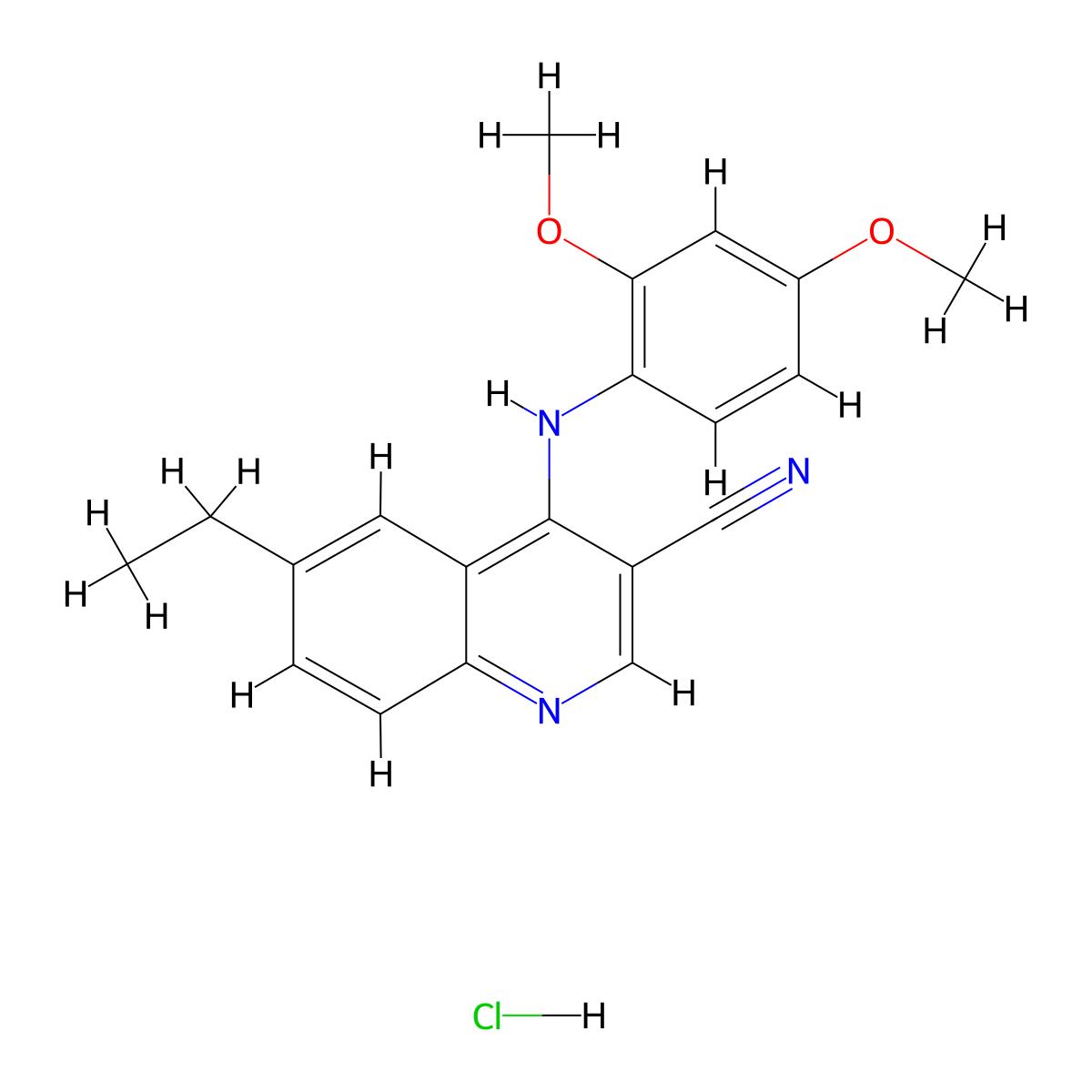 4-[(2,4-Dimethoxyphenyl)amino]-6-ethylquinoline-3-carbonitrile hydrochloride molecular structure, CAS 1323538-07-3