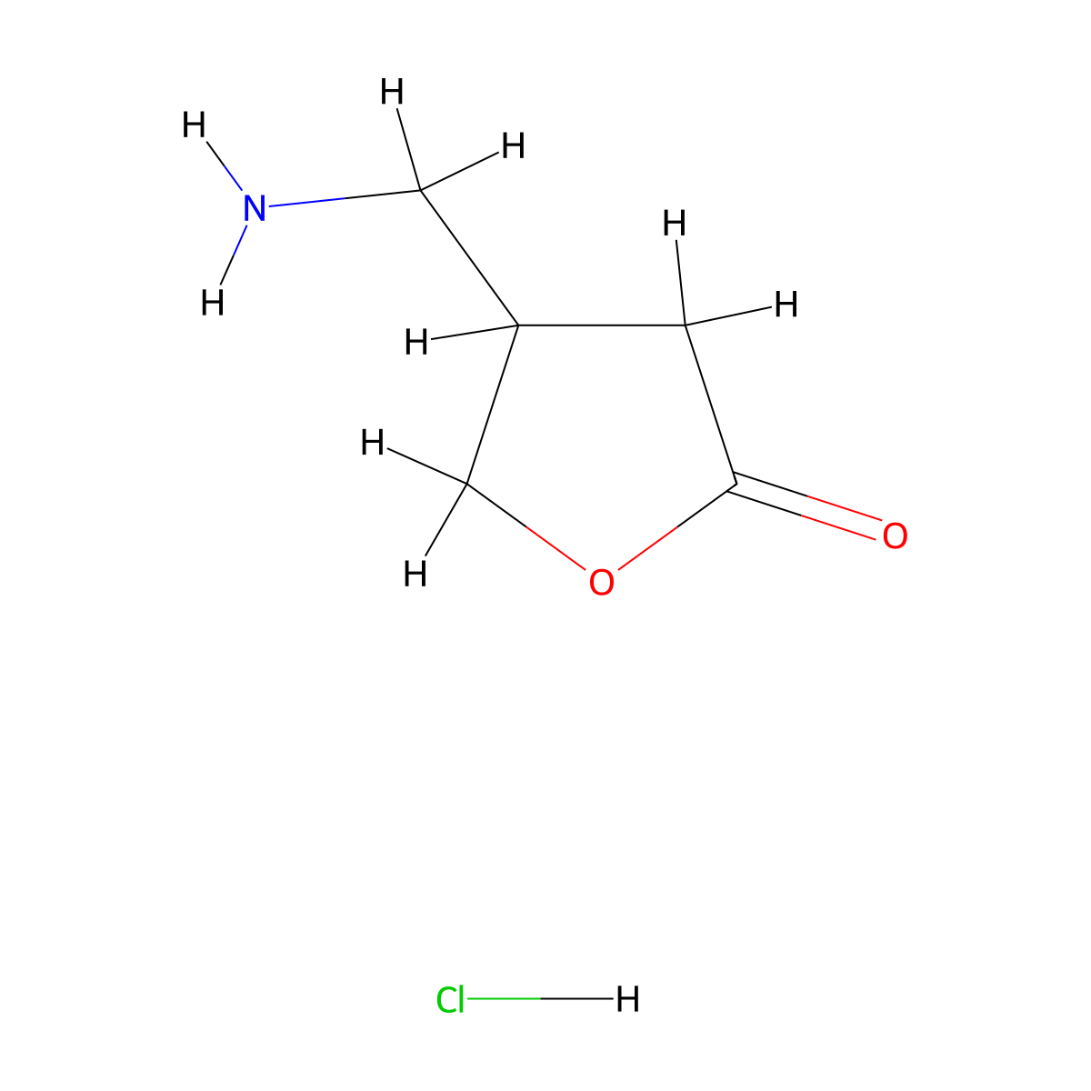 4-(Aminomethyl)oxolan-2-one hydrochloride molecular structure, CAS 132354-19-9