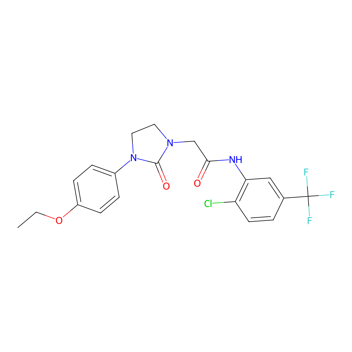 N-[2-chloro-5-(trifluoromethyl)phenyl]-2-[3-(4-ethoxyphenyl)-2-oxoimidazolidin-1-yl]acetamide molecular structure, CAS 1323554-02-4