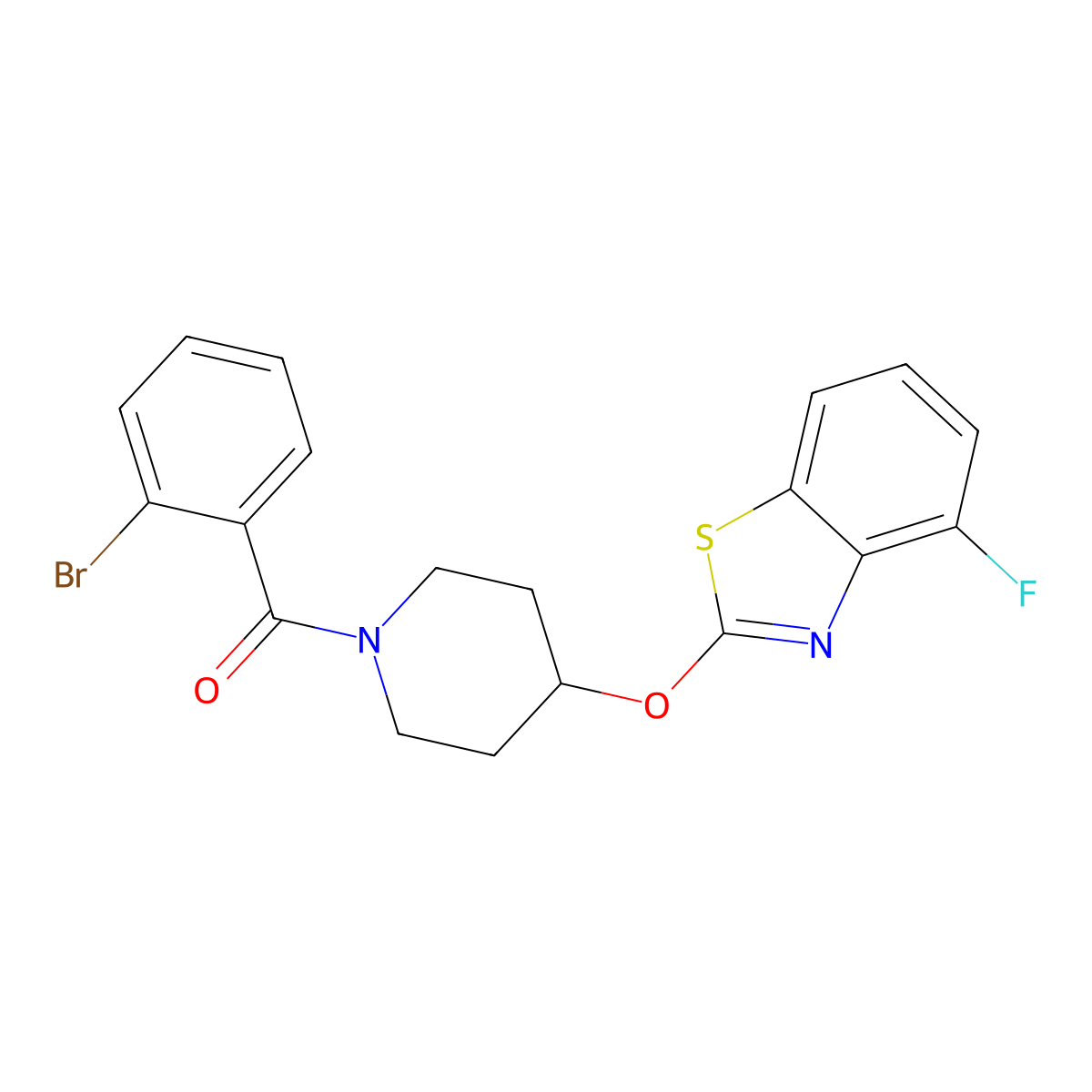 (2-Bromophenyl)(4-((4-fluorobenzo[d]thiazol-2-yl)oxy)piperidin-1-yl)methanone molecular structure, CAS 1323561-89-2