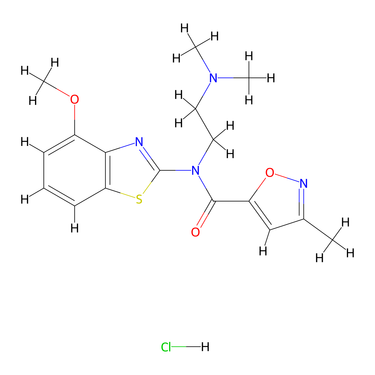 N-(2-(dimethylamino)ethyl)-N-(4-methoxybenzo[d]thiazol-2-yl)-3-methylisoxazole-5-carboxamide hydrochloride molecular structure, CAS 1323583-28-3