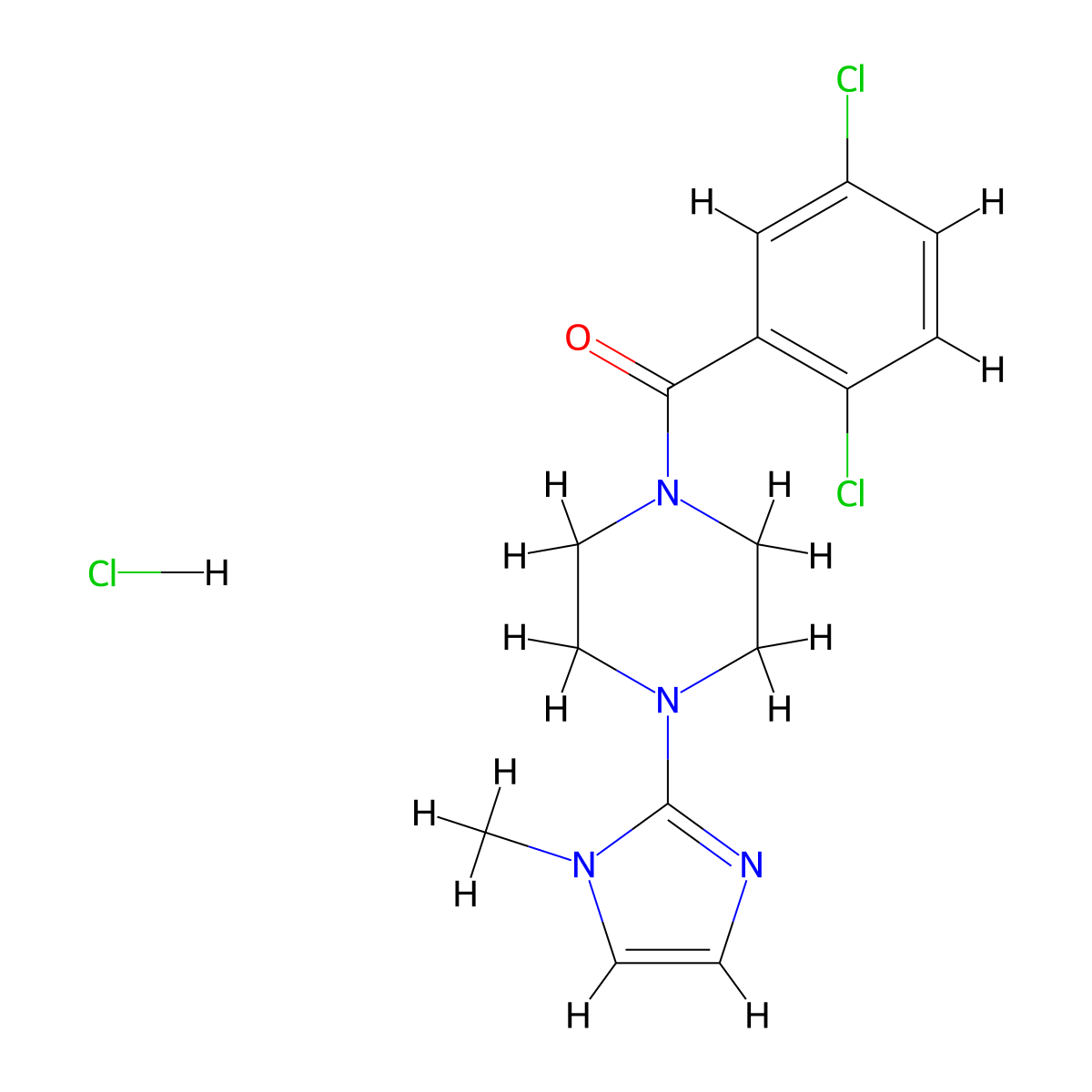 (2,5-dichlorophenyl)(4-(1-methyl-1H-imidazol-2-yl)piperazin-1-yl)methanone hydrochloride molecular structure, CAS 1323601-95-1