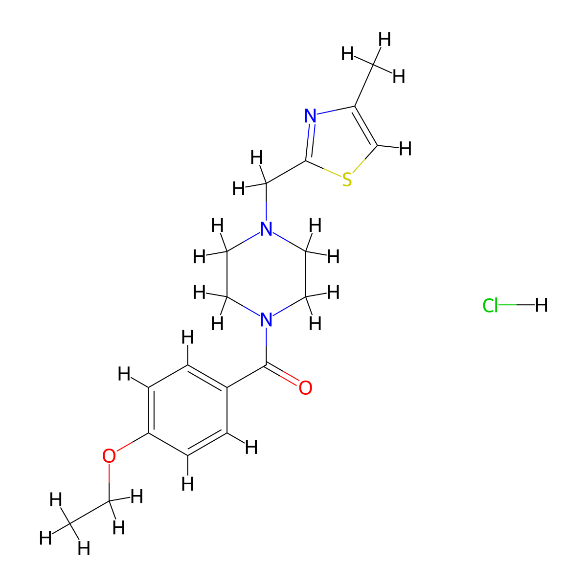 (4-Ethoxyphenyl)(4-((4-methylthiazol-2-yl)methyl)piperazin-1-yl)methanone hydrochloride molecular structure, CAS 1323624-62-9