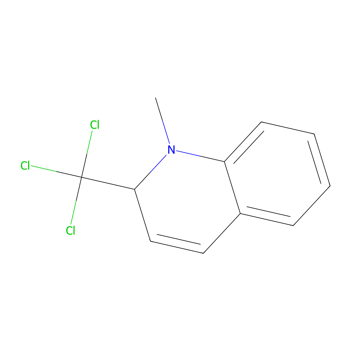 1-Methyl-2-(trichloromethyl)-1,2-dihydroquinoline molecular structure, CAS 132363-86-1