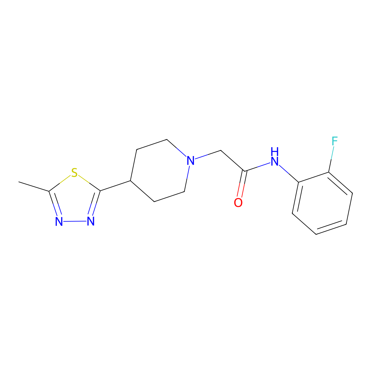 N-(2-fluorophenyl)-2-[4-(5-methyl-1,3,4-thiadiazol-2-yl)piperidin-1-yl]acetamide molecular structure, CAS 1323636-06-1