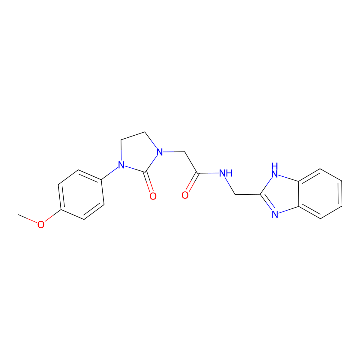N-((1H-benzo[d]imidazol-2-yl)methyl)-2-(3-(4-methoxyphenyl)-2-oxoimidazolidin-1-yl)acetamide molecular structure, CAS 1323645-67-5