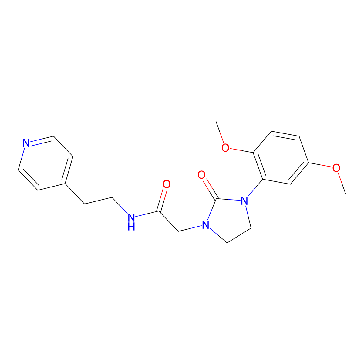 2-[3-(2,5-dimethoxyphenyl)-2-oxoimidazolidin-1-yl]-N-[2-(pyridin-4-yl)ethyl]acetamide molecular structure, CAS 1323651-87-1
