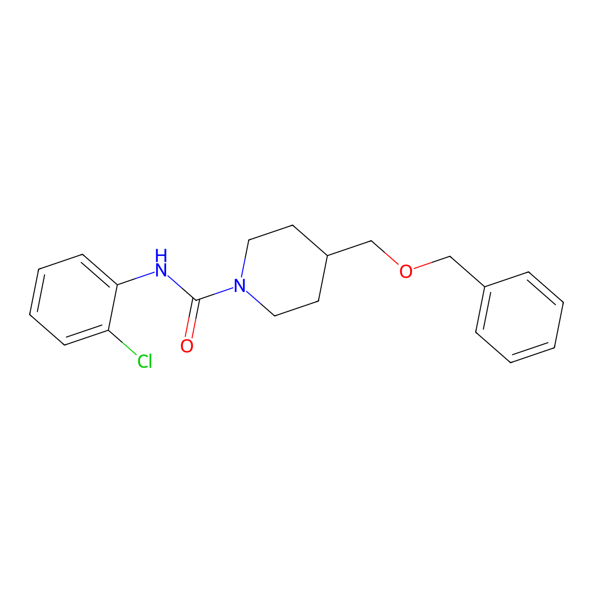4-((benzyloxy)methyl)-N-(2-chlorophenyl)piperidine-1-carboxamide molecular structure, CAS 1323682-09-2