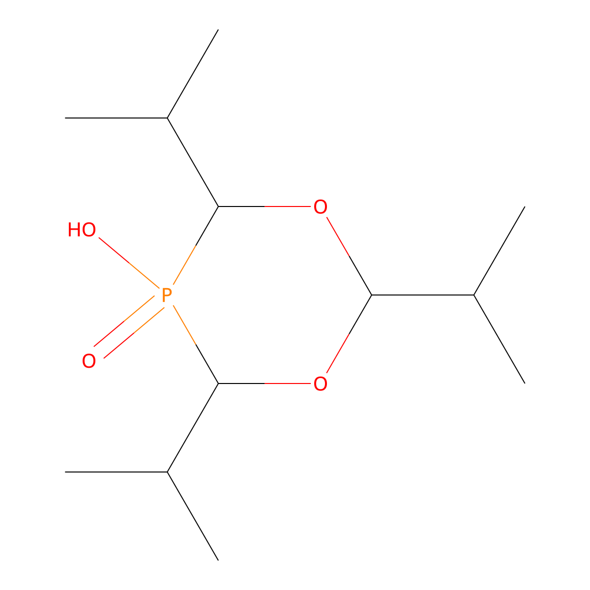 5-Hydroxy-2,4,6-tris(isopropyl)-1,3,2-dioxaphosphorinane 5-oxide molecular structure, CAS 13237-73-5