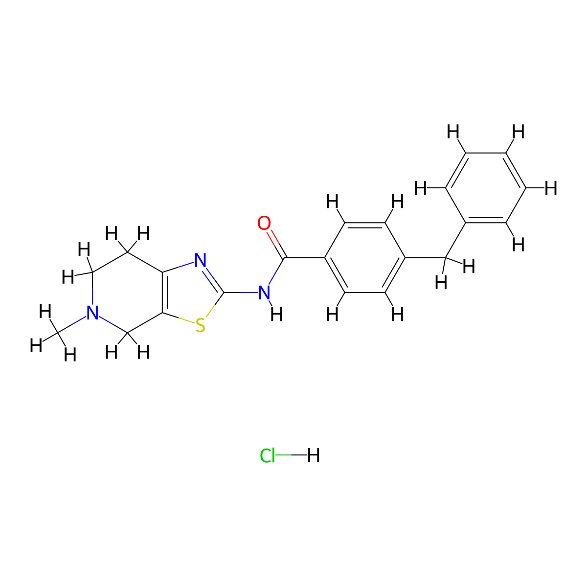 4-benzyl-N-(5-methyl-4,5,6,7-tetrahydrothiazolo[5,4-c]pyridin-2-yl)benzamide hydrochloride molecular structure, CAS 1323703-45-2