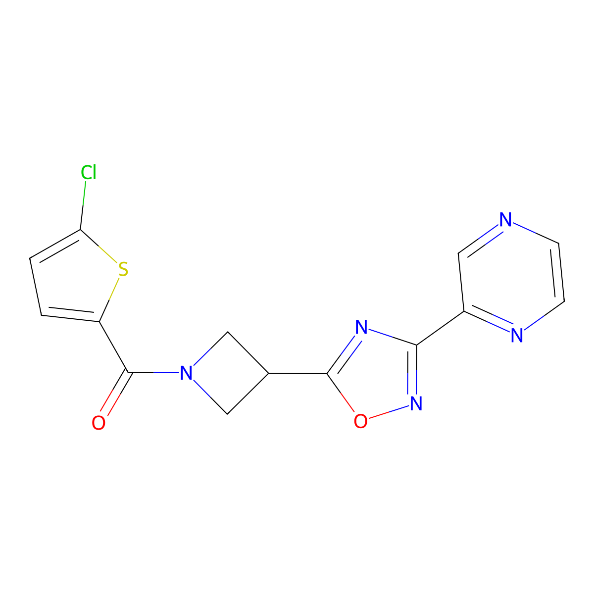 2-{5-[1-(5-Chlorothiophene-2-carbonyl)azetidin-3-YL]-1,2,4-oxadiazol-3-YL}pyrazine molecular structure, CAS 1323707-34-1