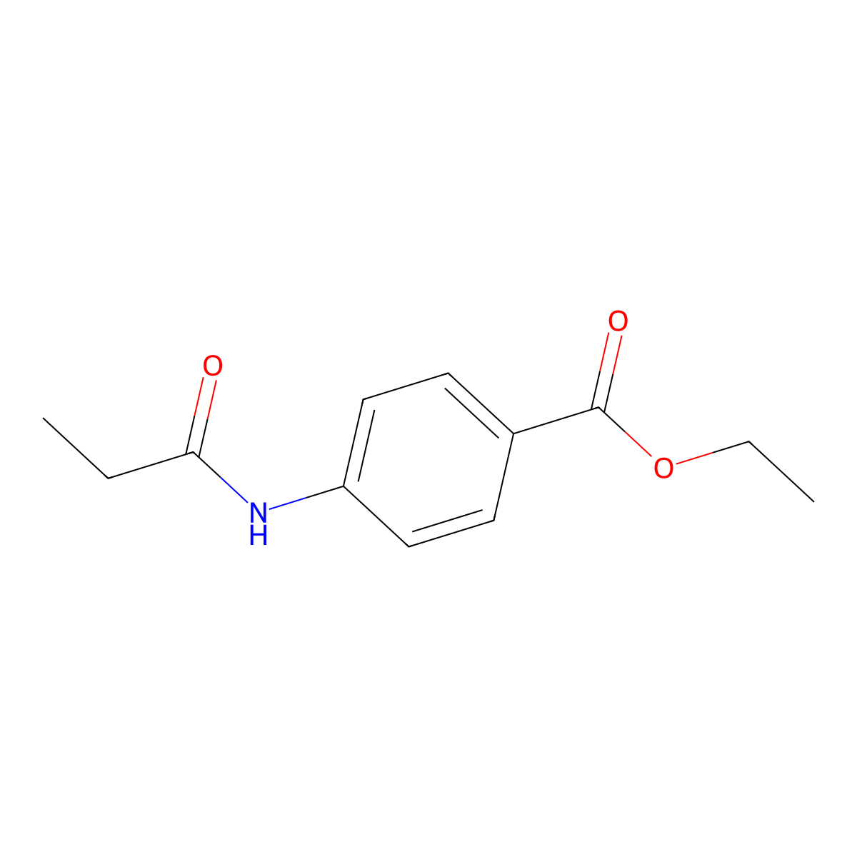 Ethyl 4-(propanoylamino)benzoate molecular structure, CAS 132371-06-3