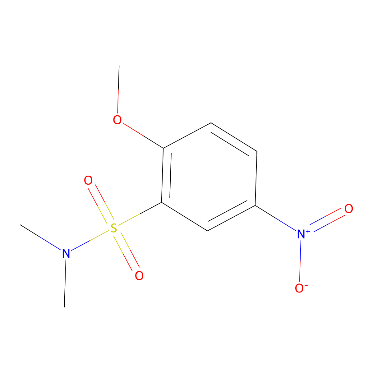 2-Methoxy-N,N-dimethyl-5-nitrobenzenesulfonamide molecular structure, CAS 1323733-50-1