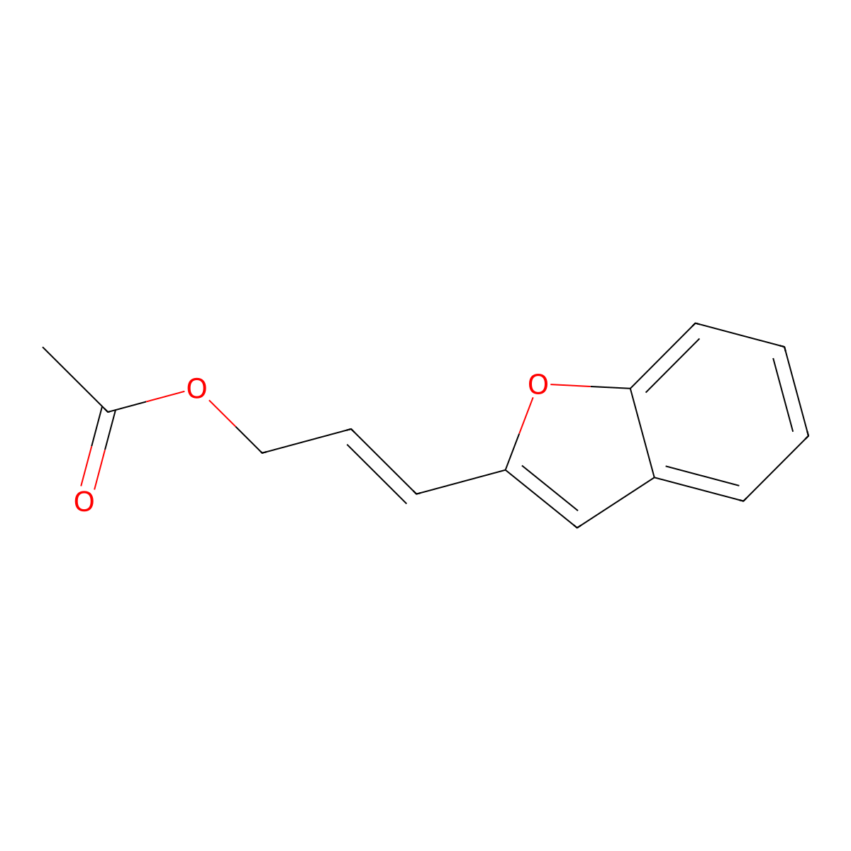 (2E)-3-(1-Benzofuran-2-yl)prop-2-en-1-yl acetate molecular structure, CAS 132376-68-2