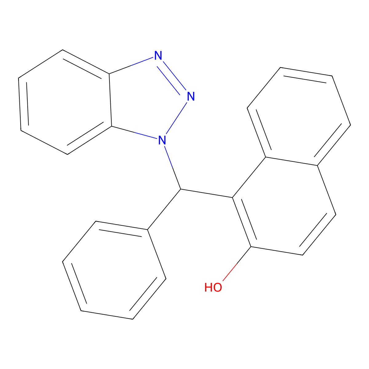 1-[Benzotriazol-1-yl(phenyl)methyl]naphthalen-2-ol molecular structure, CAS 132377-90-3